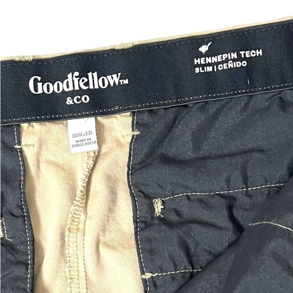 Goodfellow & Co Men’s Hennepin Tech Slim Tan Wrinkle Resistant Pants - Size 36 - Picture 6 of 14
